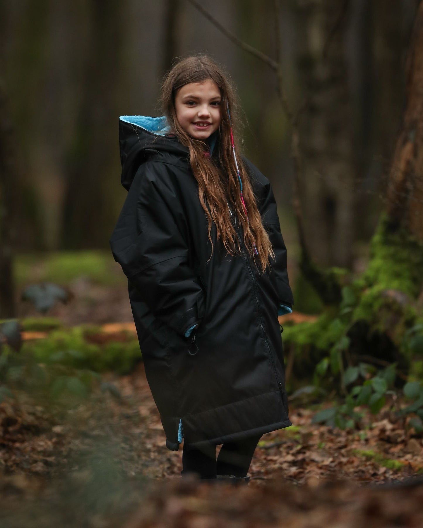 Salty Earth Waterproof Robe - Kids Midnight Blue