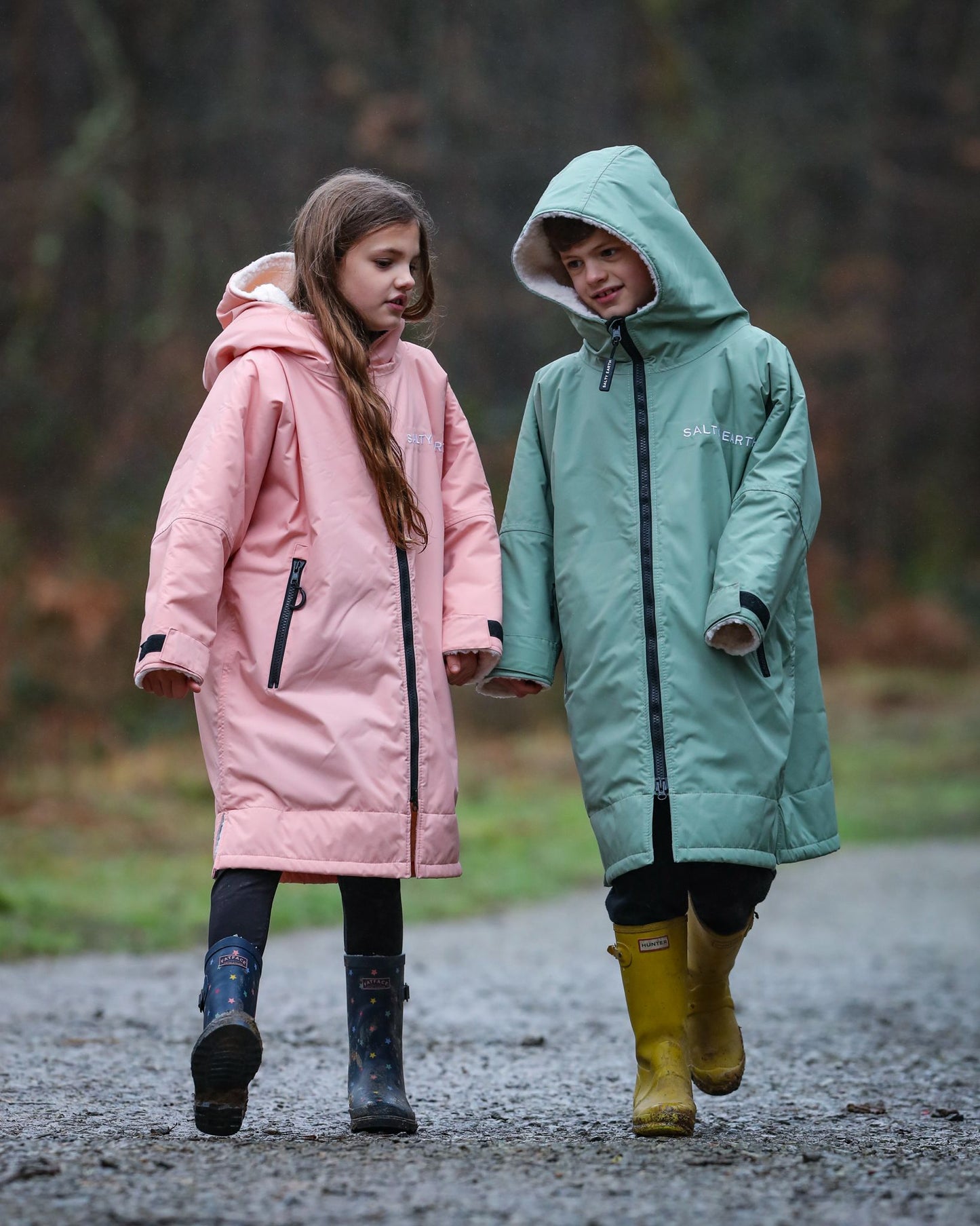 Salty Earth Waterproof Robe - Kids Shell Pink