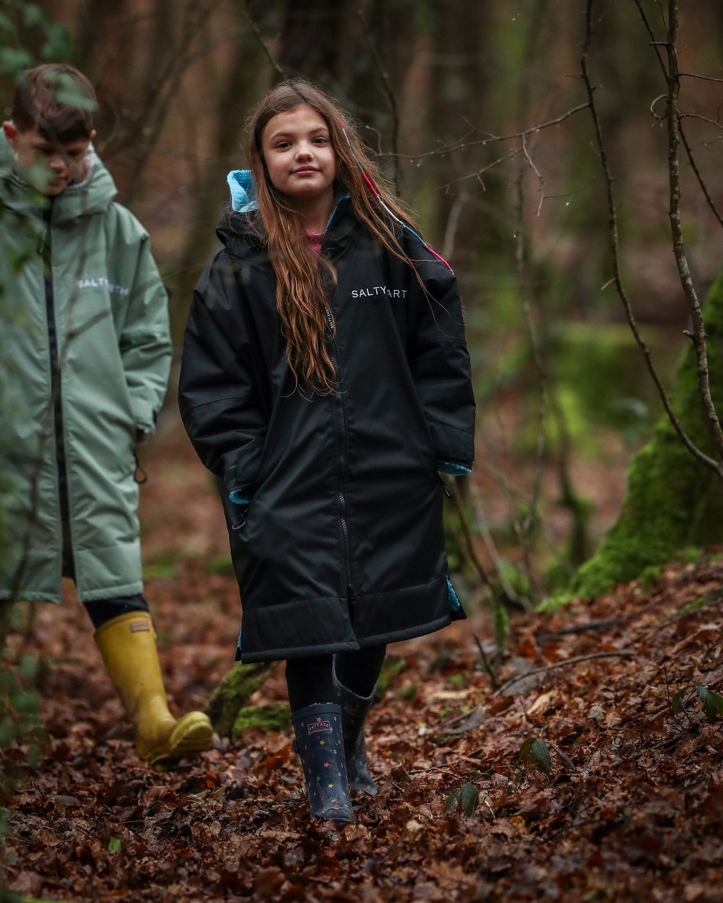 Salty Earth Waterproof Robe - Kids Midnight Blue