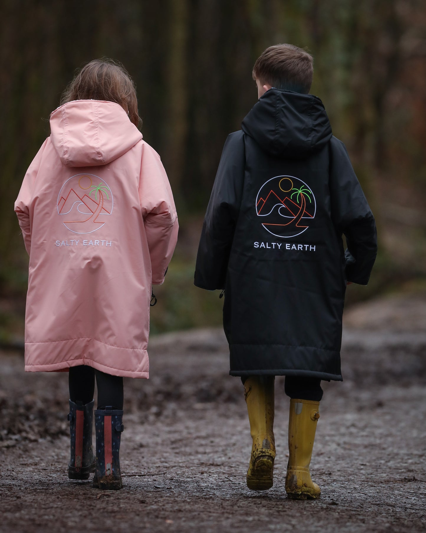 Salty Earth Waterproof Robe - Kids Midnight Blue