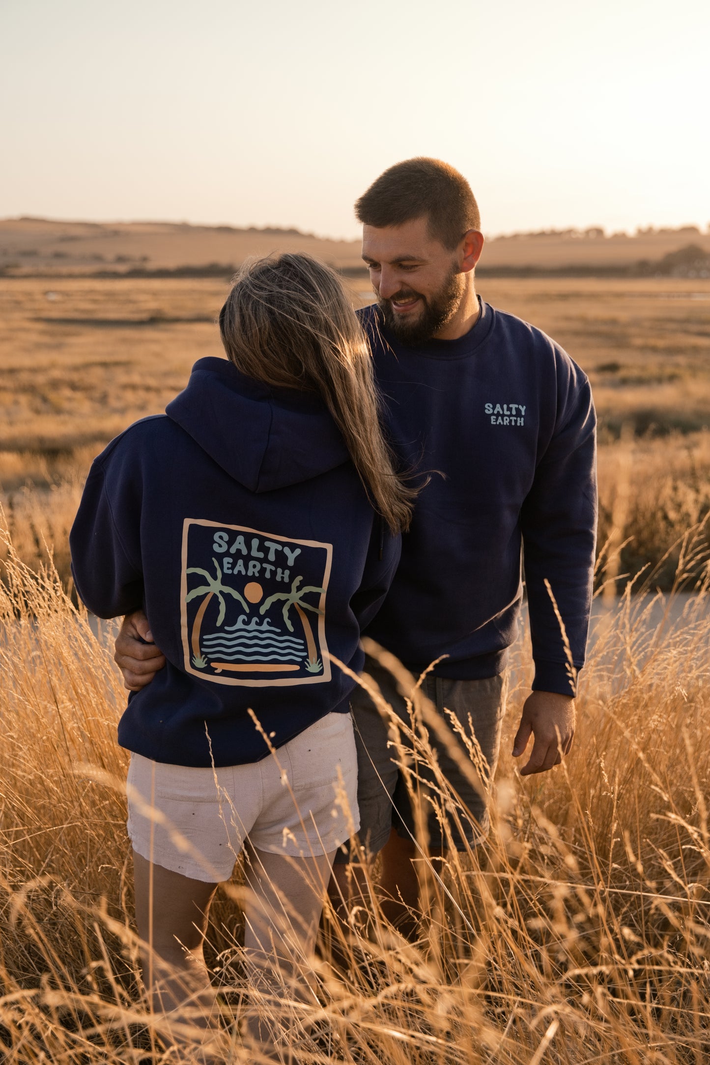 Salty Earth Palm Sweatshirt - Navy Blue