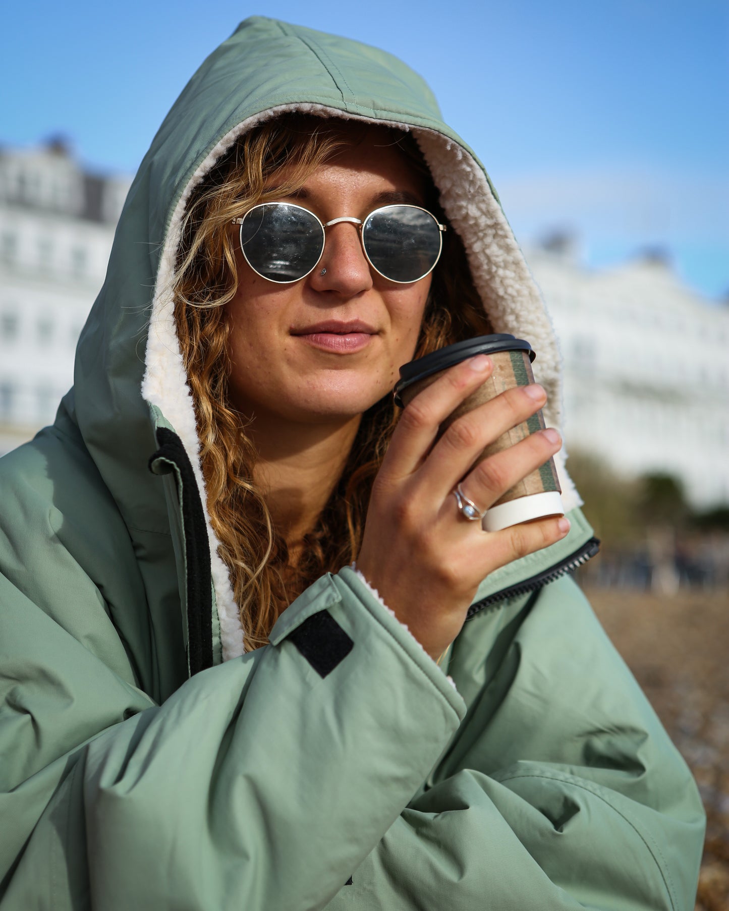 Salty Earth Waterproof Robe - Seagrass Green