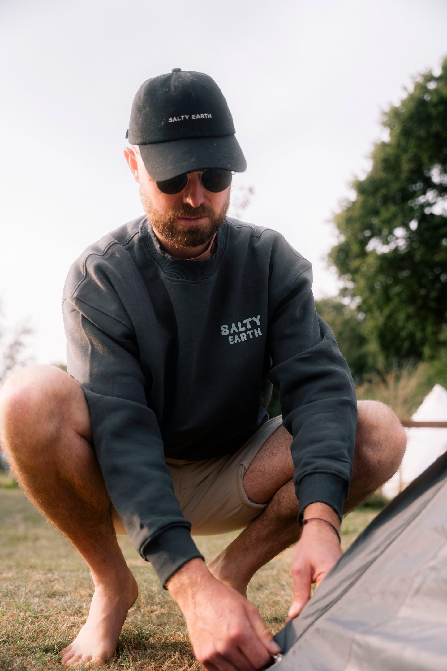 Salty Earth Palm Sweatshirt - Grey