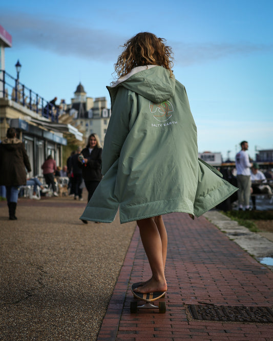 Salty Earth Waterproof Robe - Seagrass Green