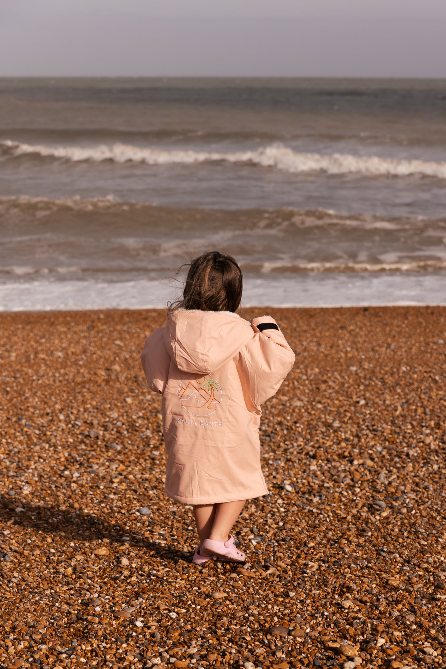 Salty Earth Waterproof Robe - Toddler Shell Pink