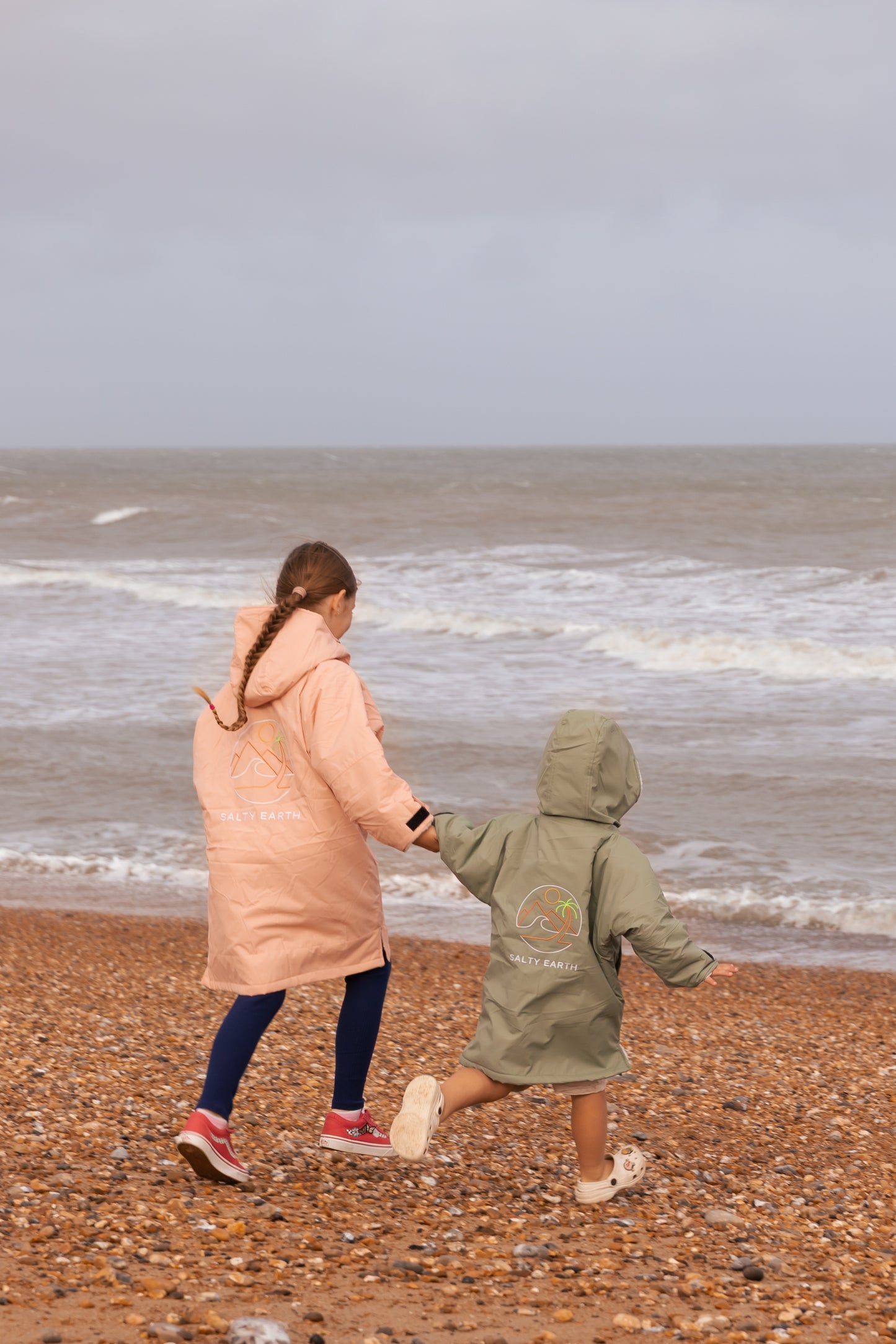 Salty Earth Waterproof Robe - Toddler Seagrass Green