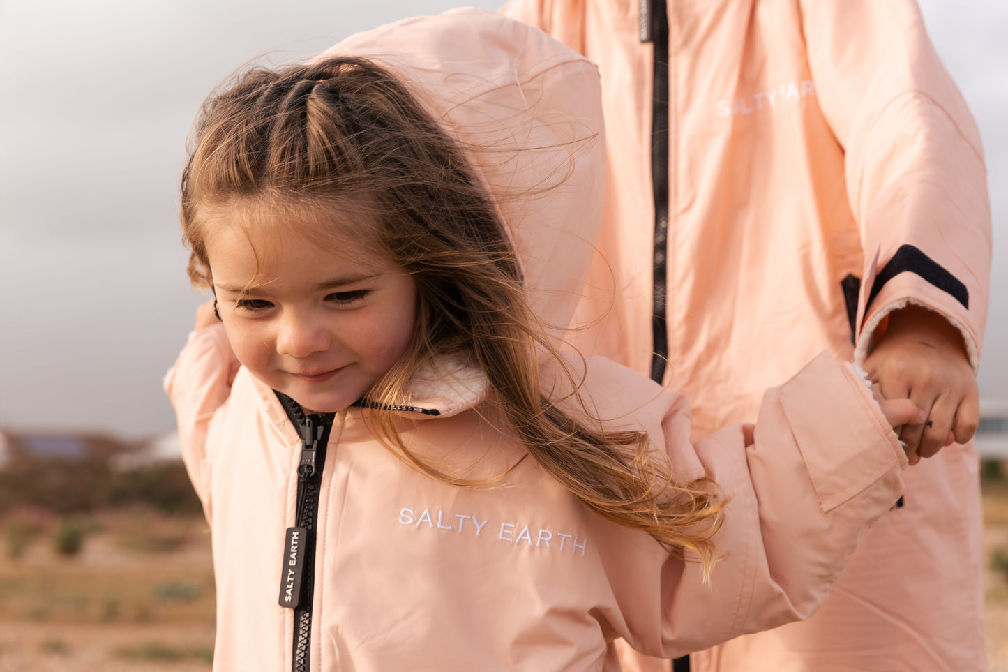 Salty Earth Waterproof Robe - Toddler Shell Pink