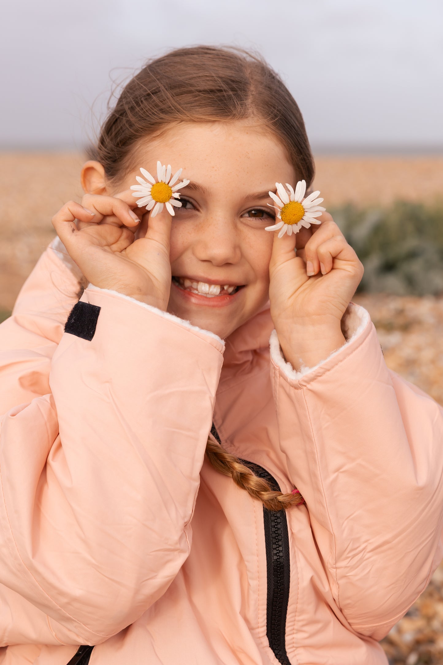 Salty Earth Waterproof Robe - Kids Shell Pink