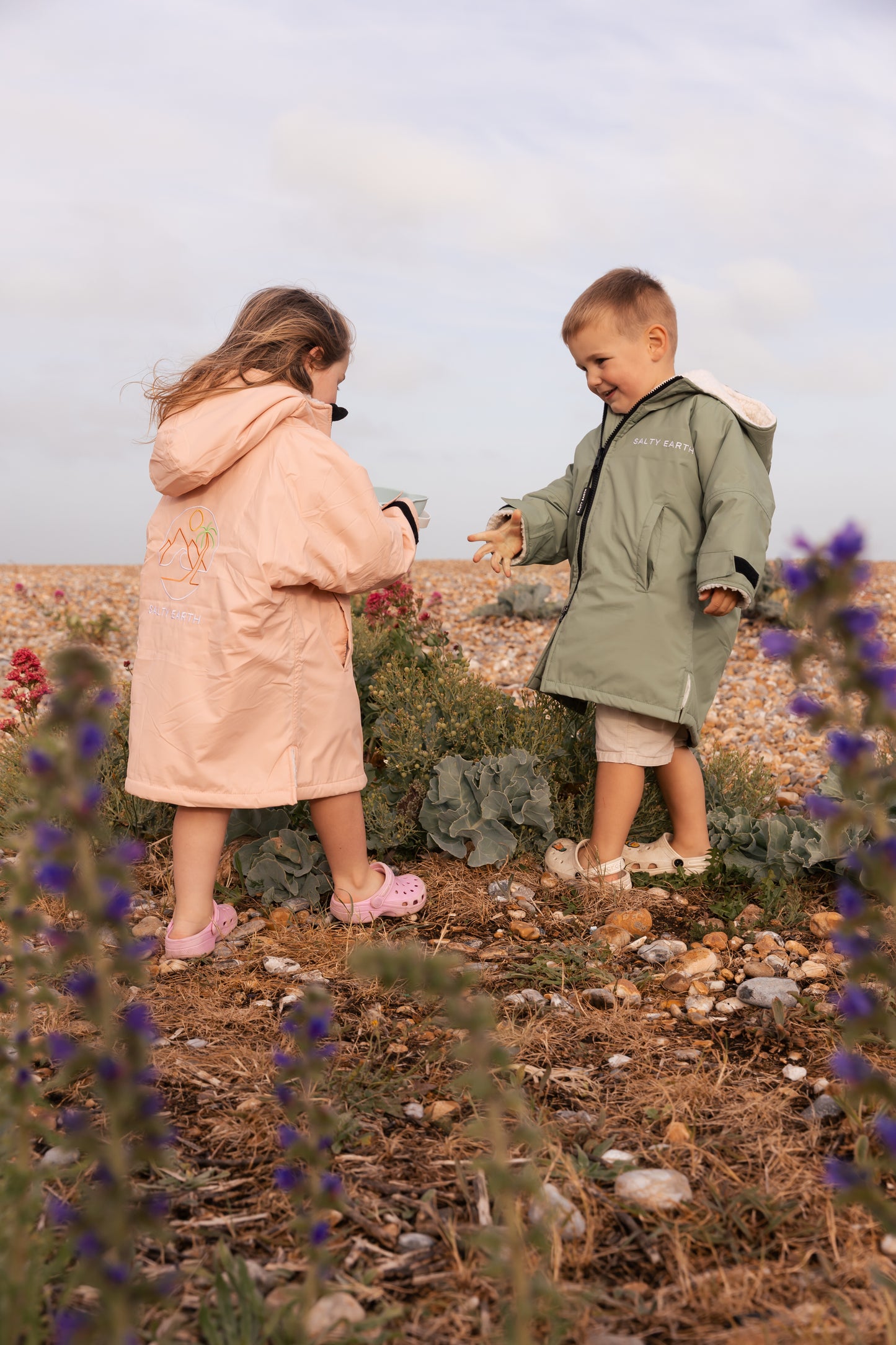 Salty Earth Waterproof Robe - Toddler Seagrass Green