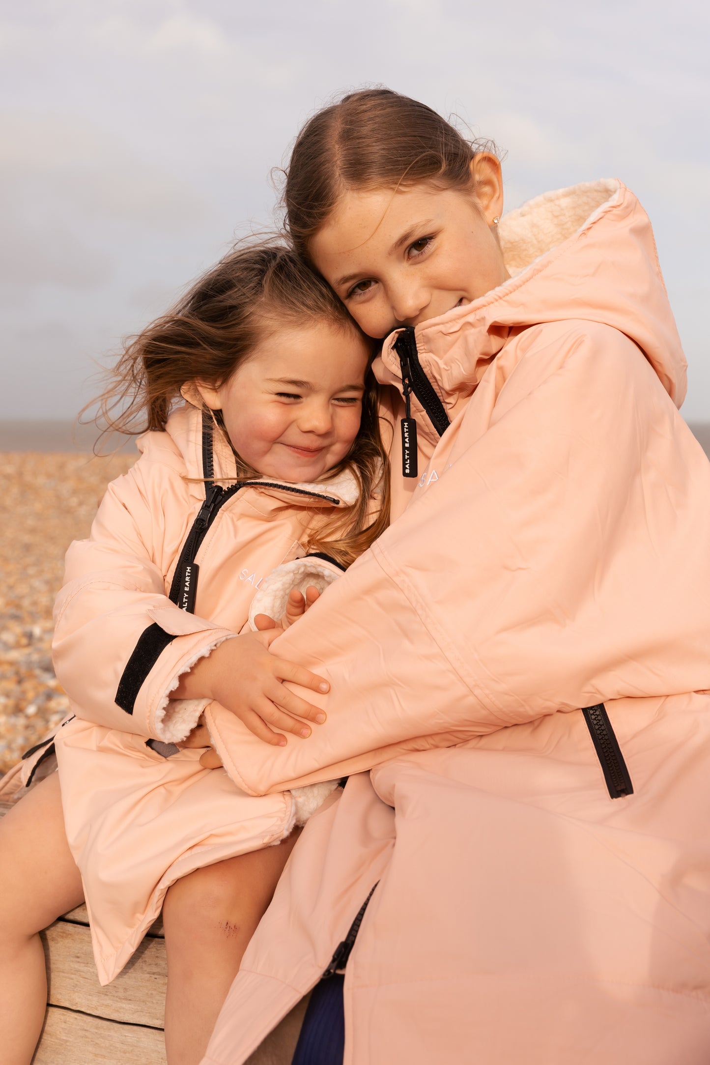 Salty Earth Waterproof Robe - Kids Shell Pink