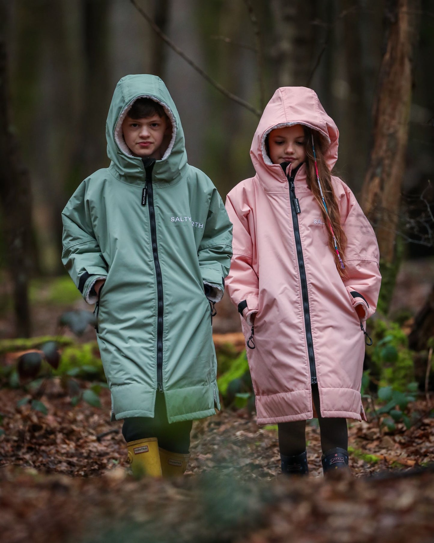Salty Earth Waterproof Robe - Kids Shell Pink