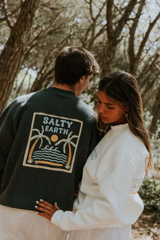 Salty Earth Palm Sweatshirt - Grey