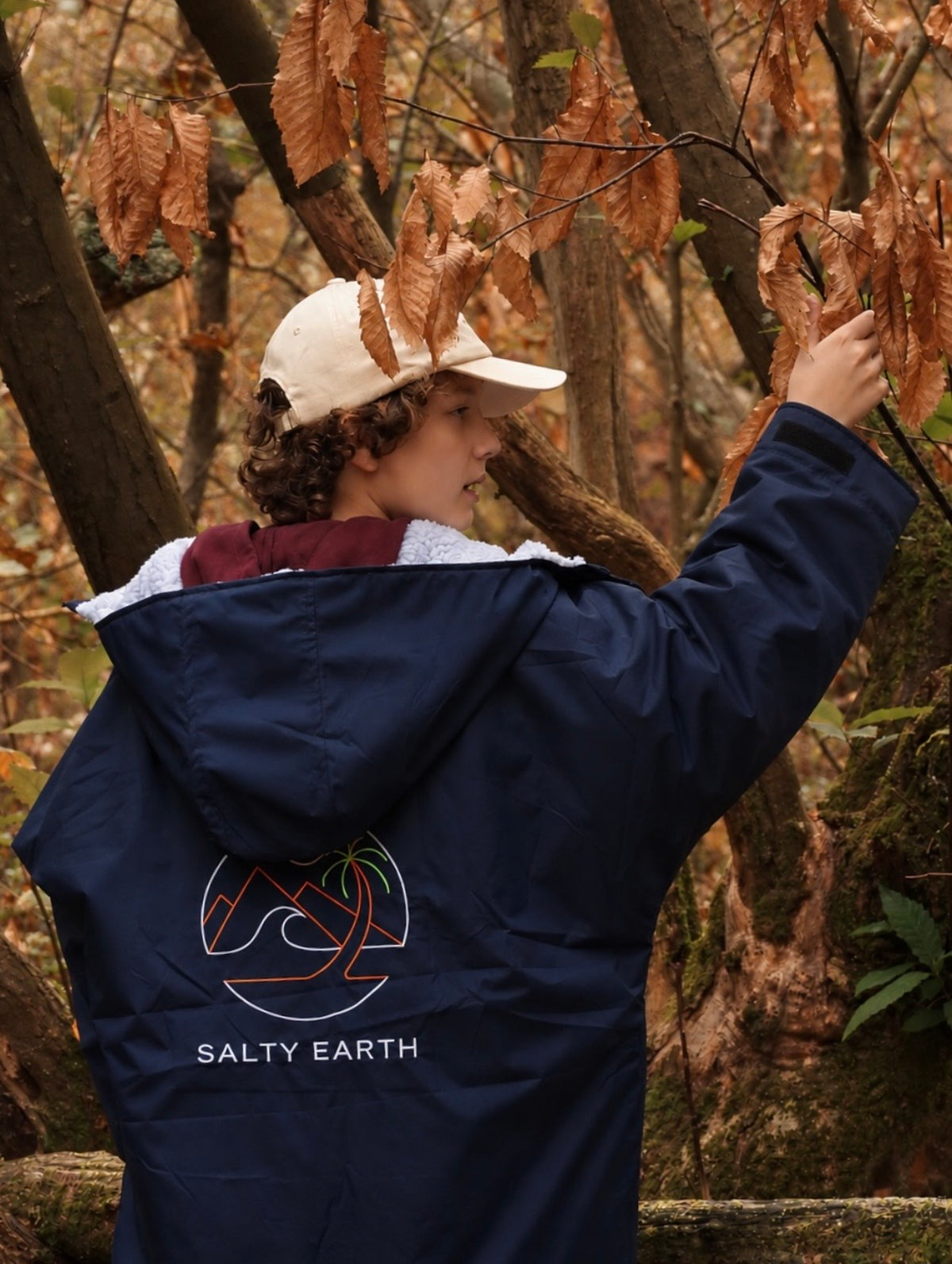 Salty Earth Waterproof Robe - Kids Deep Blue