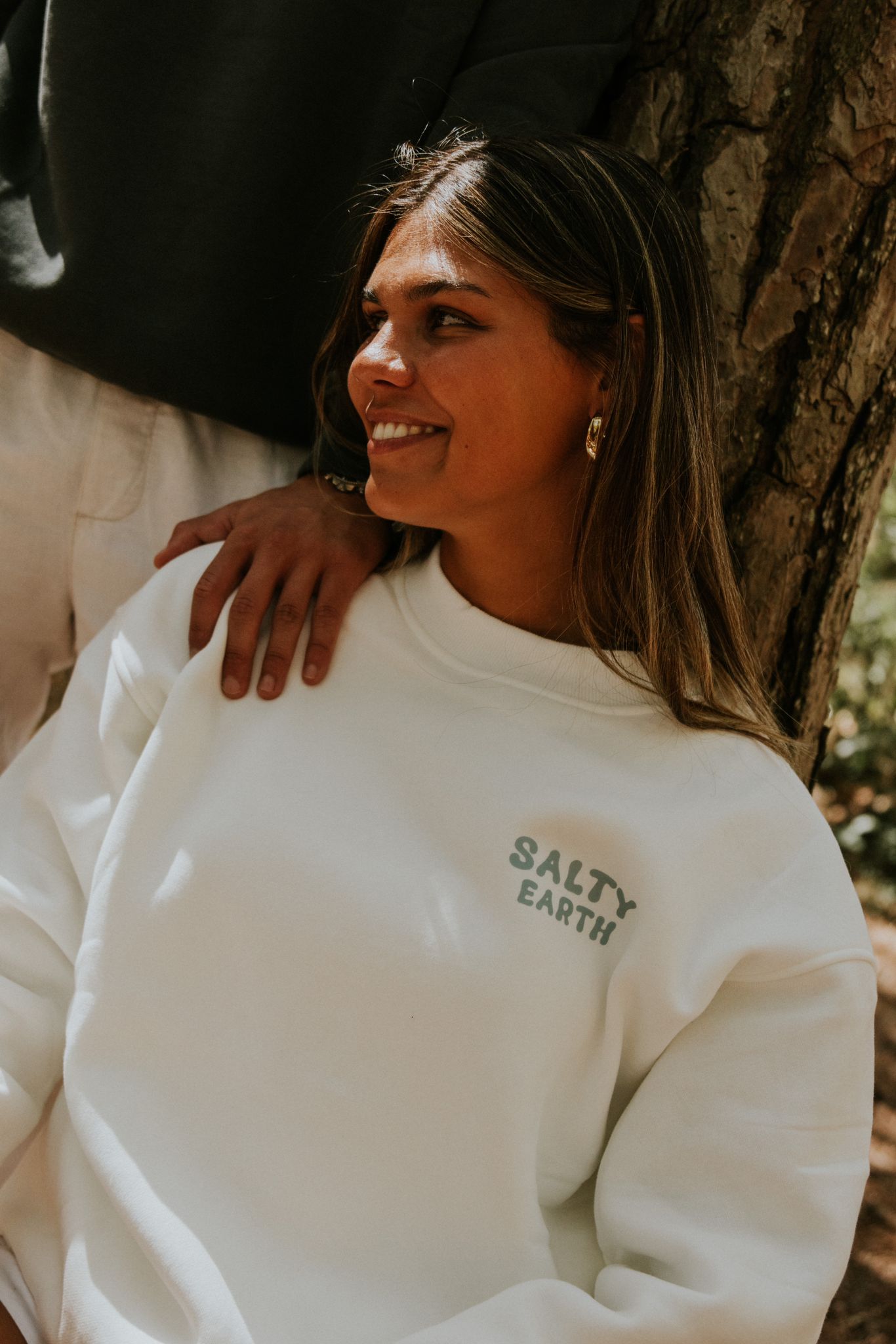 Salty Earth Palm Sweatshirt - White