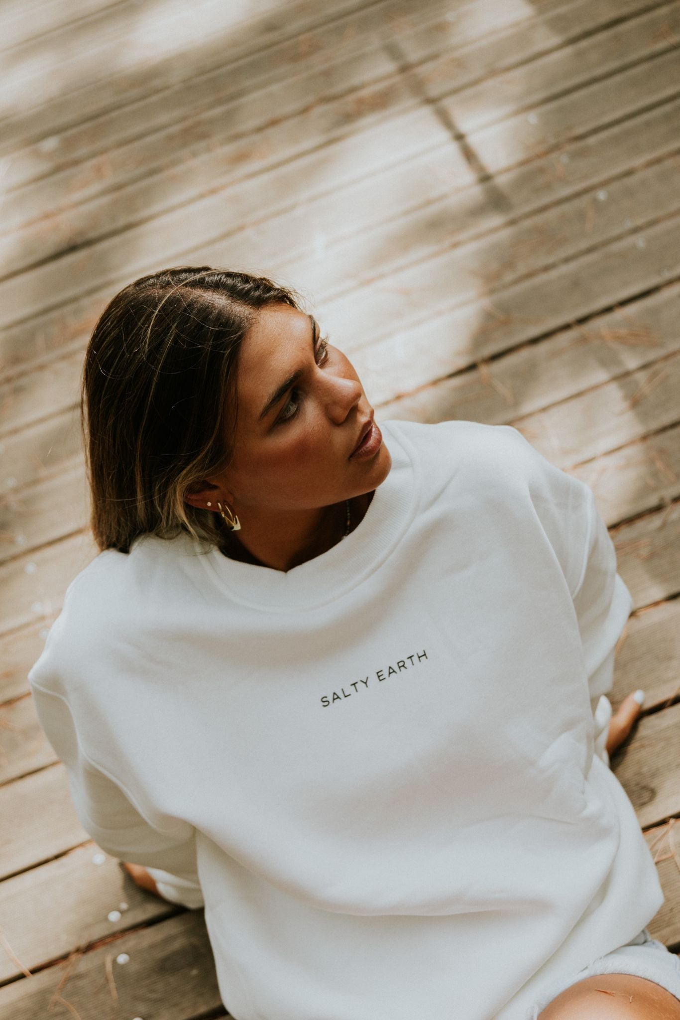 Salty Earth Essential Sweatshirt - White