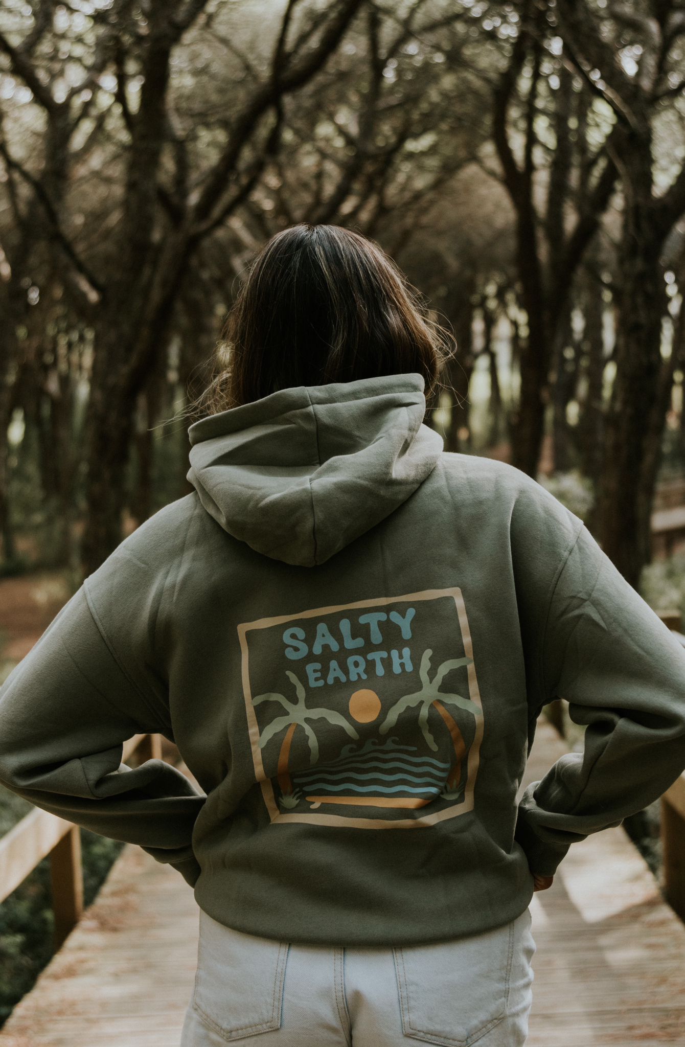 Salty Earth Palm Hoodie - Green