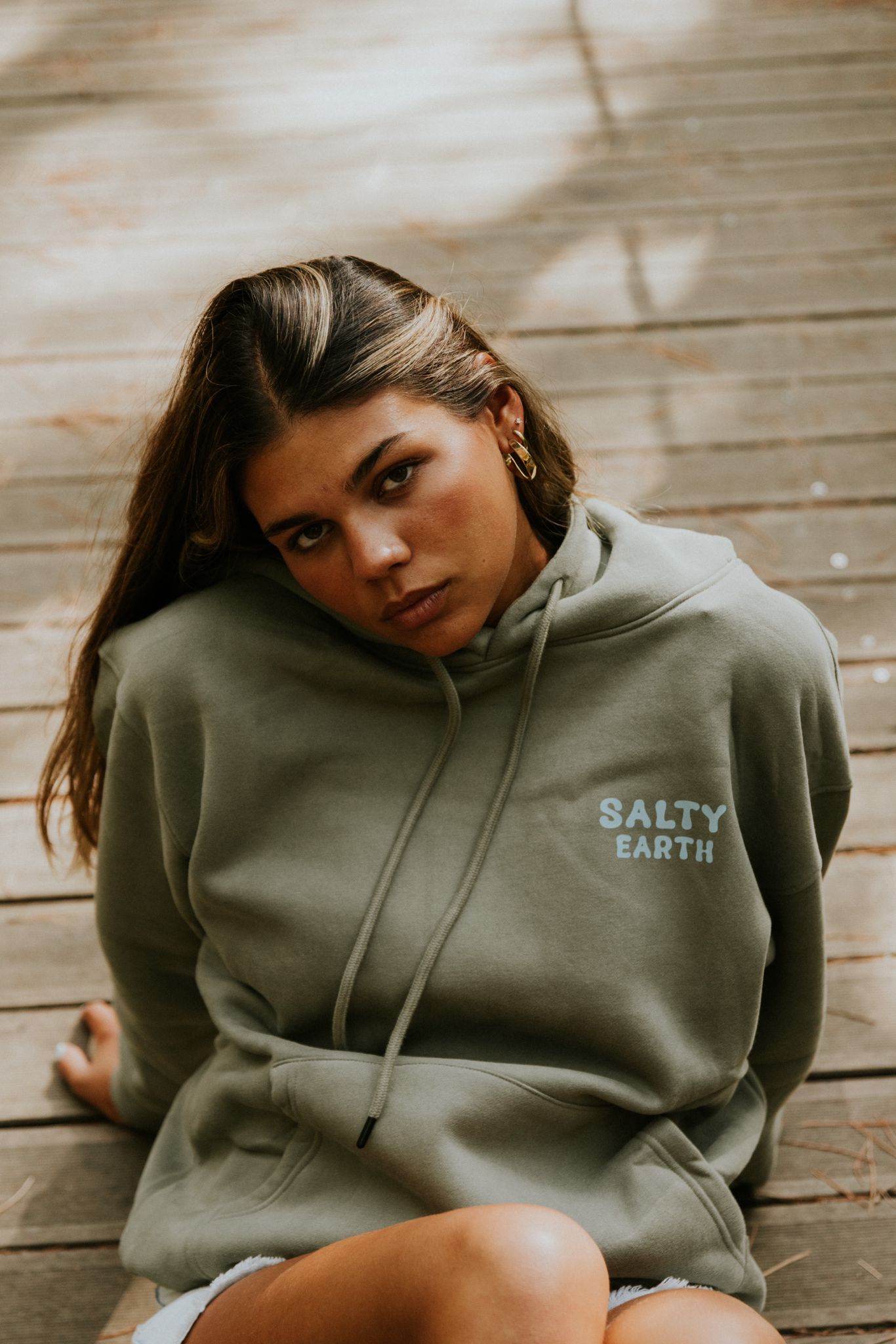 Salty Earth Palm Hoodie - Green
