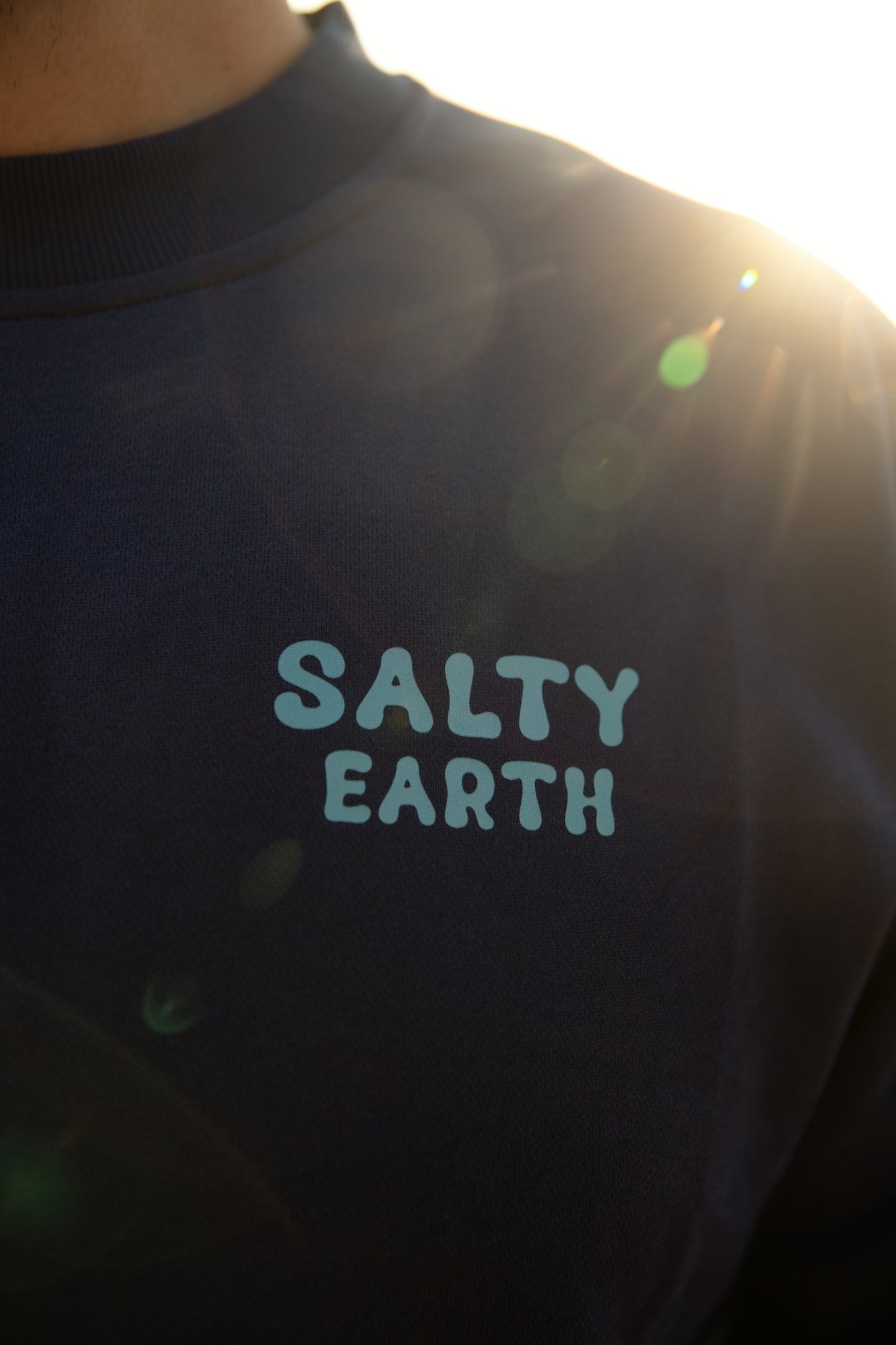 Salty Earth Palm Sweatshirt - Navy Blue
