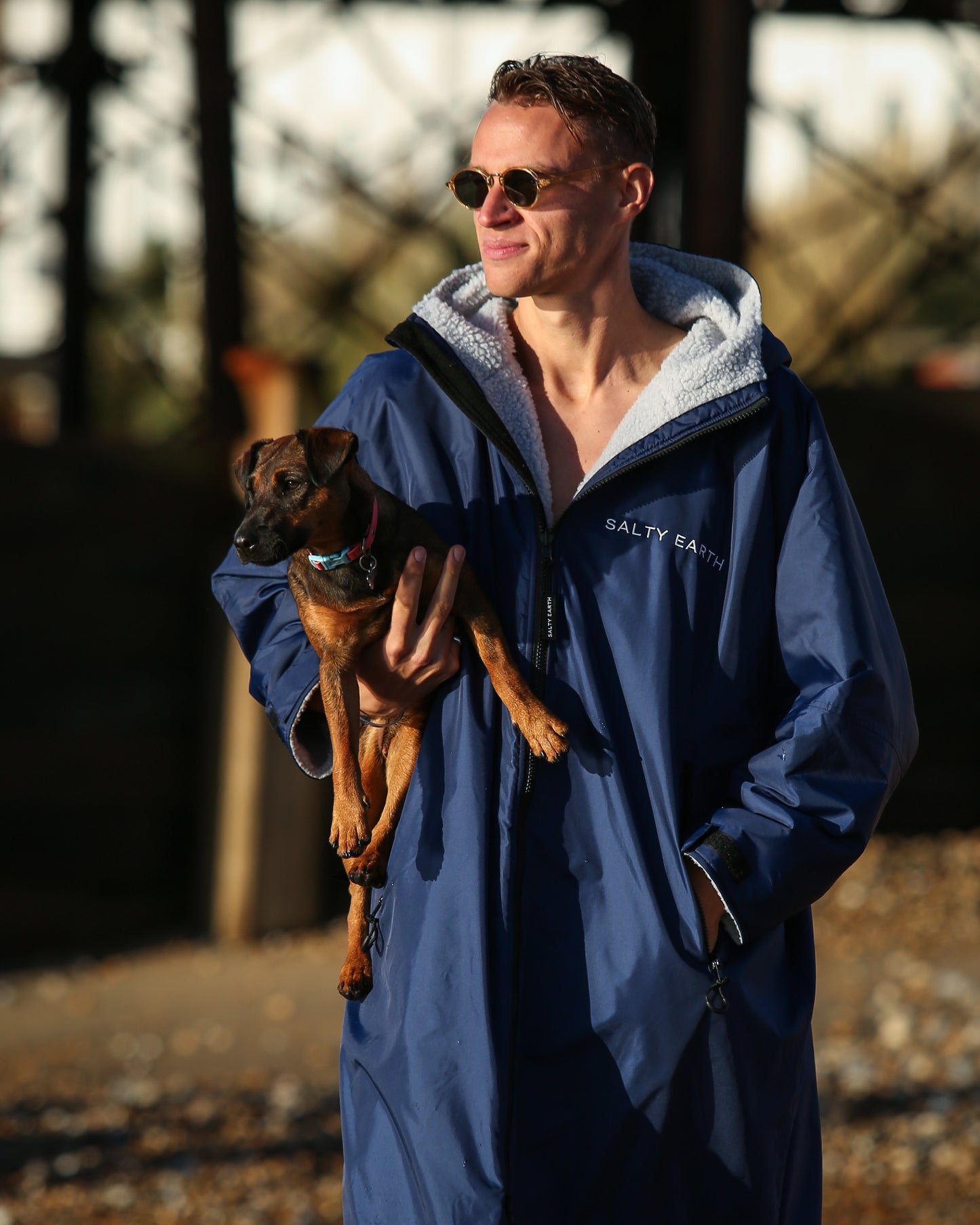 Salty Earth Waterproof Robe - Deep Blue